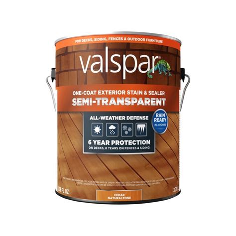 Valspar Pre-Tinted Cedar Naturaltone Semi-Transparent Exterior Stain and Sealer (Gallon) in the ...
