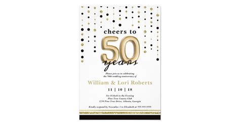 Cheers to 50 Years, Wedding Anniversary Invitation | Zazzle.com