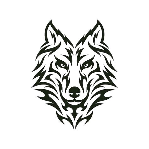 Premium Vector | Tribal Wolf Head Logo Tattoo Design Animal Stencil ...