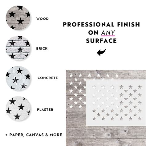 50 Stars Stencil with Multiple Sizes Available - 100% Made in USA