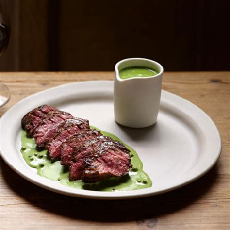 ONGLET STEAK WITH GREEN PEPPERCORN SAUCE - TOM KERRIDGE