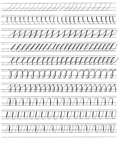 the cursive writing practice sheet is shown in black and white, with an image of