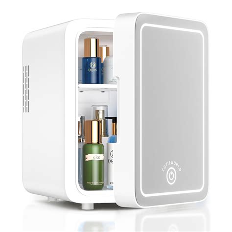 Skincare Fridge - Makeup Fridge With Dimmable LED Light Mirror, 4L Mini Fridge for Bedroom, Car ...