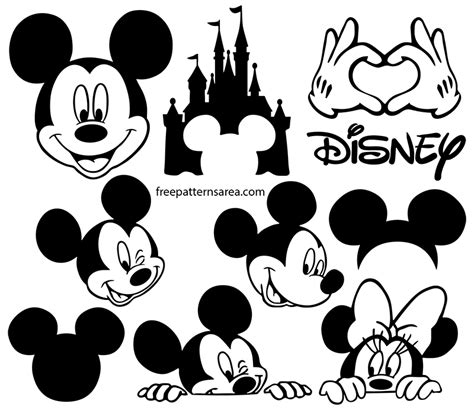 Mickey Mouse SVG Silhouette Vector Files - FreePatternsArea