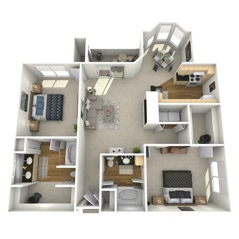 Floor Plans of Live Oaks Apartments in Baton Rouge, LA