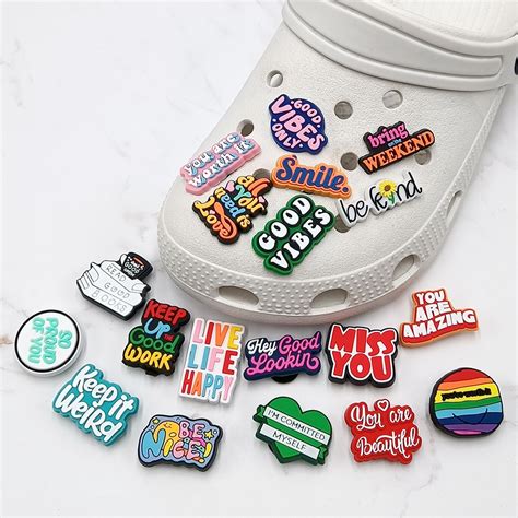 Jibitz Letters Motivational Phrases Shoe Charms Words Croc Jibbits Charm Pins for Crocks ...