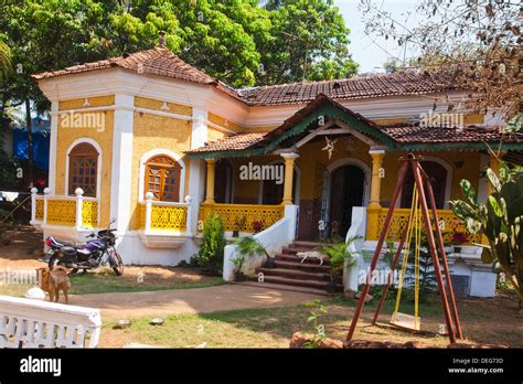 Facade of a house, Siolim, North Goa, Goa, India Stock Photo - Alamy