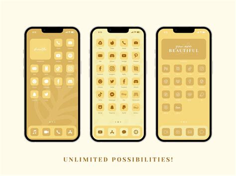 Ios 16 App Icon Pack App Icons Yellow iPhone Aesthetic - Etsy