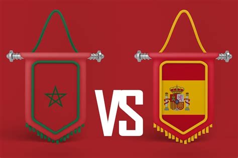 Premium Photo | Morocco VS Spain Flag Banner