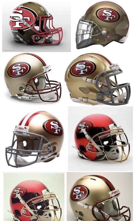 49er Helmet Designs New Nfl Helmets, Cool Football Helmets, Nfl Football 49ers, 49ers Fans ...