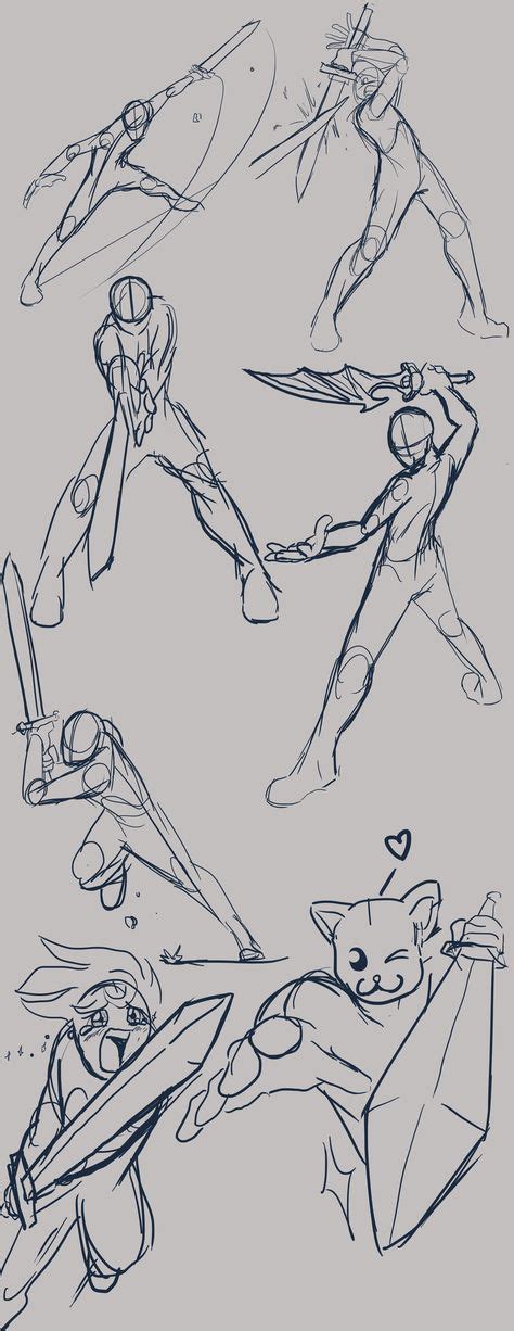 Dynamic sword poses by Master-sweez Figure Drawing Reference, Art ...