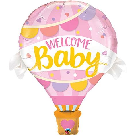 42″ WELCOME BABY PINK BALLOON | Baby shower balloons, Baby balloon, Welcome baby