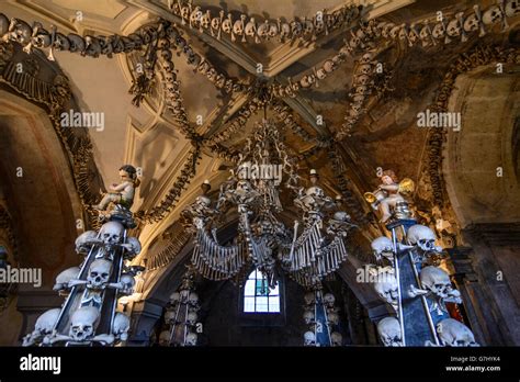 Ossuary ( Kostnice ) in Sedlec, Kutná Hora (Kuttenberg), Czech Republic, Stredocesky ...