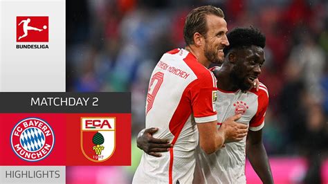 Two Goals by Kane Secure Win! | FC Bayern - Augsburg 3-1 | Highlights | Matchday 2 – Bundesliga ...