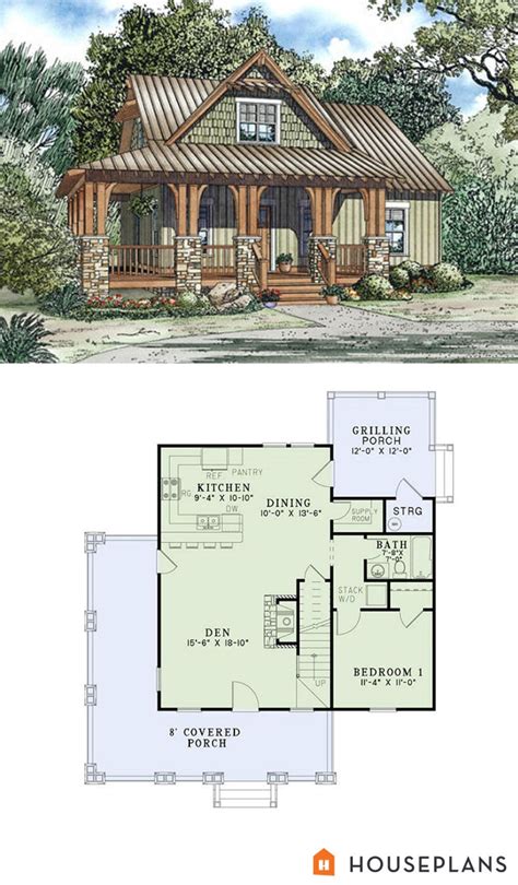 Craftsman Style House Plan - 3 Beds 2 Baths 1374 Sq/Ft Plan #17-2450 (con imágenes) | Planos de ...