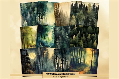 Watercolor Dark Forest Graphic by artisticwayco · Creative Fabrica