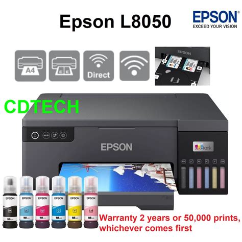 Epson L8050 Replace L805 Printer Wi-Fi Photo 6 Colour Ink Borderless Printing Original Ink Print ...