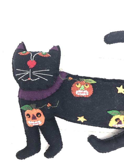 Plush Halloween Black Cat with Pumpkins - Kelea's Florals