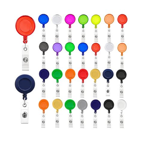 Retractable Badge Reels, 30 Pack Colorful Badge Clips Holders for Name ID Card Key Card ...