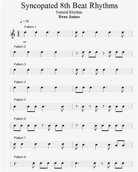 Syncopated 8th Beat – Exercises - LearnGuitarInLondon.com - Drue James