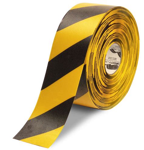 4" Yellow Floor Tape with Black diagonals - 100' Roll | Shop Mighty ...