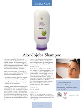 Aloe jojoba shampoo_eng | PDF