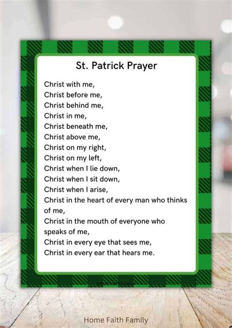 Free St. Patrick's Breastplate Prayer Printable For Kids - Home Faith ...