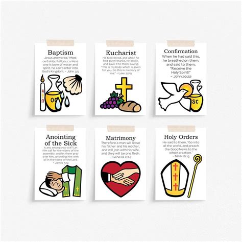 CATHOLIC Seven SACRAMENTS Flash Cards Catholic Homeschool - Etsy