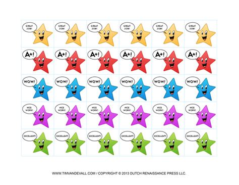 Free Printable Star Stickers - World of Printables, star stickers - okgo.net