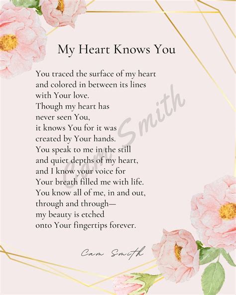 Christian Poem on Love of God / Gods Love my Heart Knows You Poem - Etsy