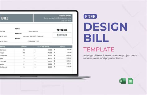 Shop Bill Template in Excel, Google Sheets - Download | Template.net