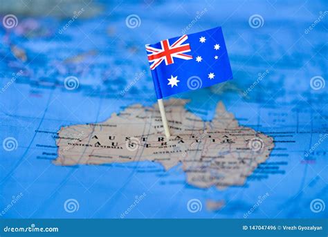 Map with flag of Australia stock photo. Image of background - 147047496