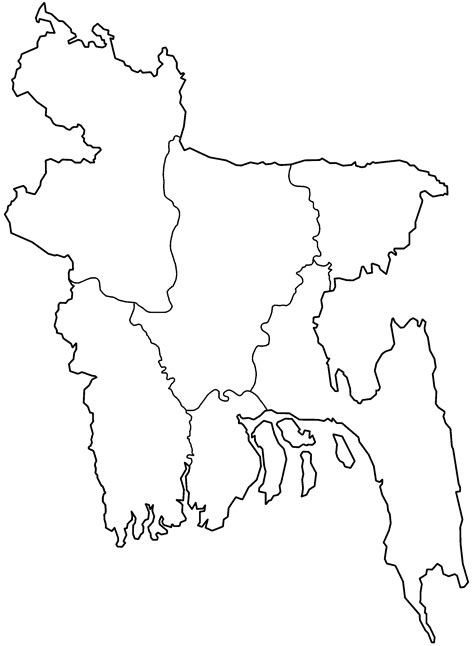 Bangladesh Divisions Blank • Mapsof.net