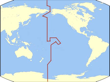 International Date Line On A World Map