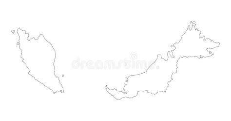 Malaysia Map Outline Vector Illustration Stock Vector - Illustration of vector, flag: 125596933