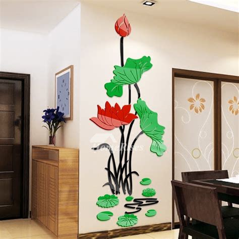 Flower Wall Decals Home Decor Personalised Acrylic 3d Decorative