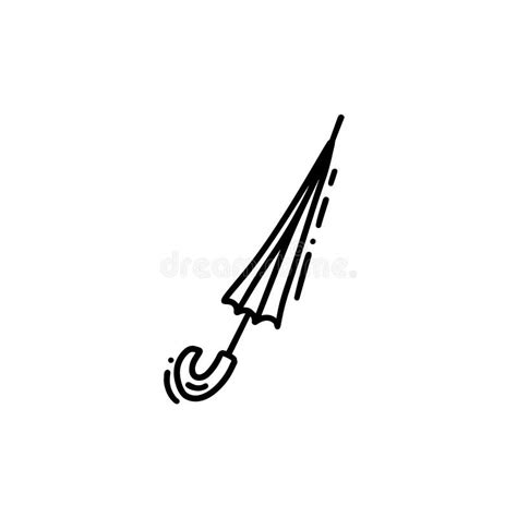 Icon Of Umbrella On A Rainy Day Doodle. Hand Drawn Vector Doodle Logo ...