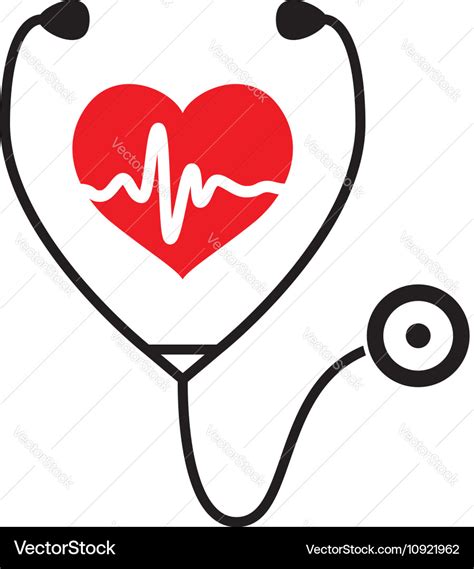 Heart heartbeat stethoscope Royalty Free Vector Image