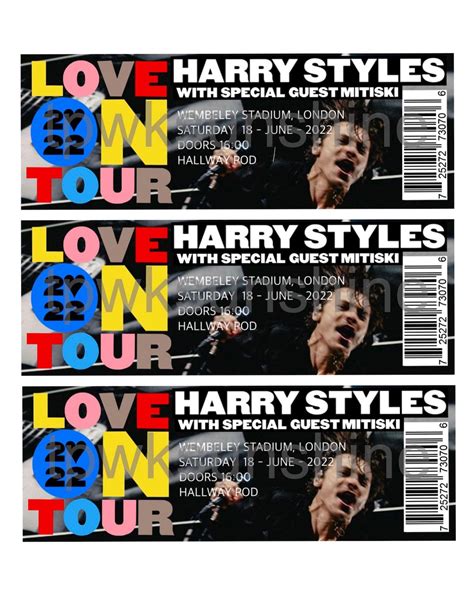 Harry Styles Love on Tour 2022 Hslot Memento Ticket / PRE | Etsy UK