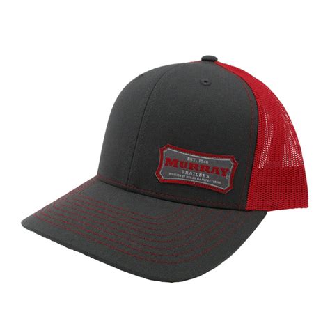 Embroidered Trucker Hat | Red/Charcoal - Murray Trailers | A Division of Hogan Mfg., Inc.