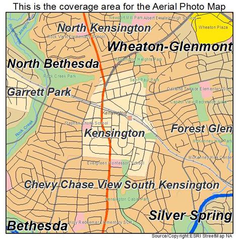 Aerial Photography Map of Kensington, MD Maryland