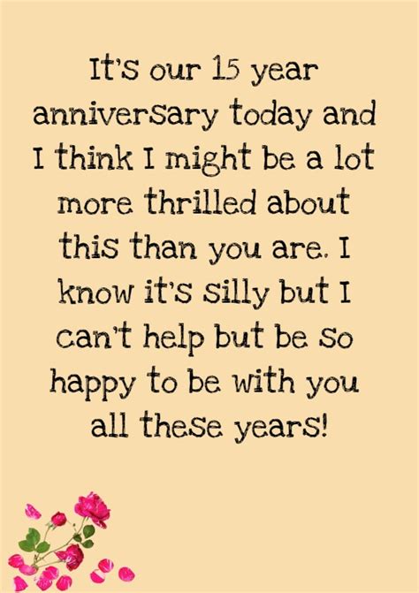 90+ Heartfelt 15 Year Anniversary Quotes And Wishes - Dreams Quote