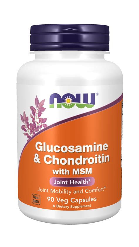 NOW Supplements, Glucosamine & Chondroitin with MSM, Joint Health, Mobility and Comfort*, 90 Veg ...