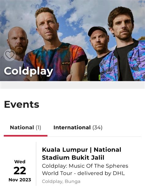 Coldplay Concert 2023 Kuala Lumpur Bukit Jalil Stadium, Tickets ...