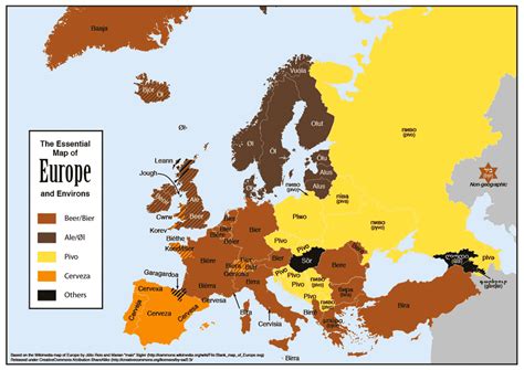 Beer Map of Europe - how to say beer in all the countries of Europe