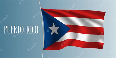 Premium Vector | Puerto rico waving flag illustration