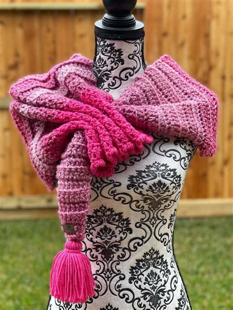 Winter Casual Yarn Kint Ombre Pink Scarf – Yensjukd