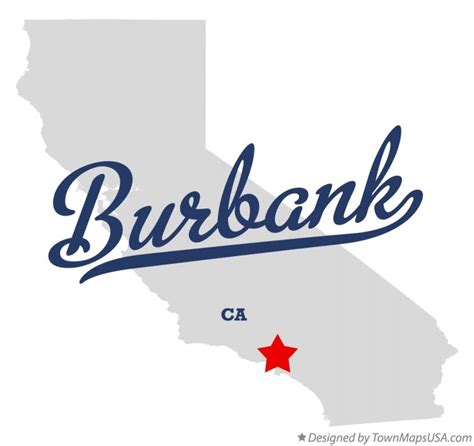 Map of Burbank, Los Angeles County, CA, California