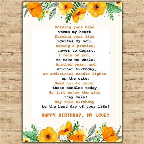 Romantic Happy Birthday Poems For Husband From Wife | Insbright