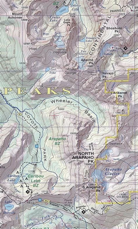 Rocky Mountain Peaks Trail Map | Cartography, Historical maps, Map